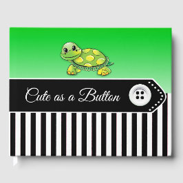 Turtle and Button Baby Shower Keepsak Guest Bok