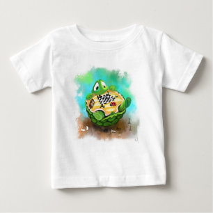 Turtle and Ladybug Spela Chess Baby T-Shirt Roligt