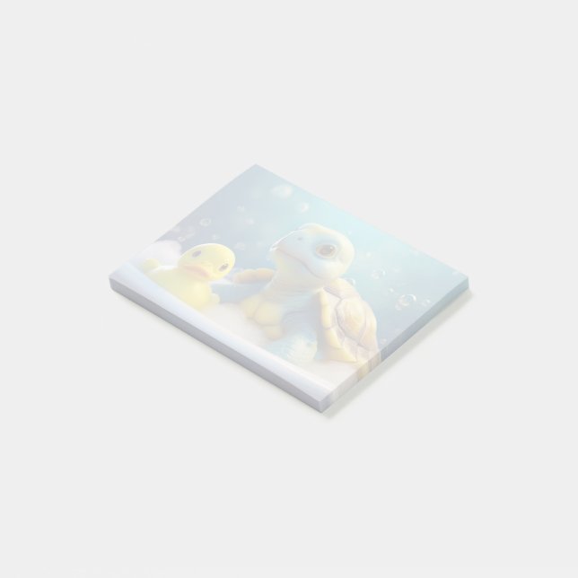 Turtle and Rubber Duck in the Bath Muted Post-it Block (Vinklad)