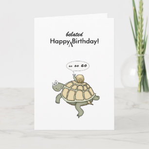 Turtle and snigel Go Go Go Go Go. Lycklig i Belate Kort