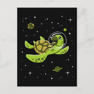 Turtle Animals in Space Vykort