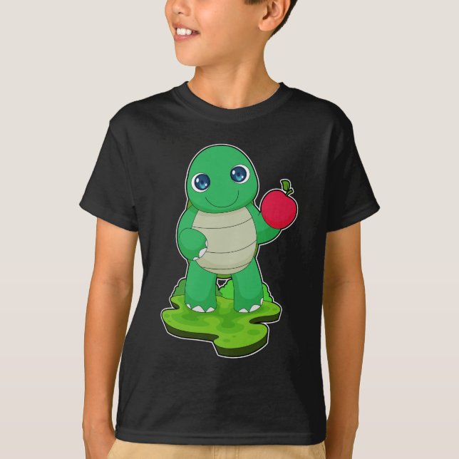 Turtle Apple Fruit T Shirt (Framsida)