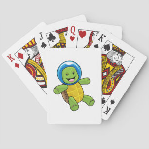 Turtle as Astronaut med Glass boll Casinokort