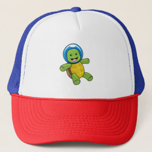 Turtle as Astronaut med Glass boll Keps