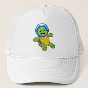 Turtle as Astronaut med Glass boll Keps