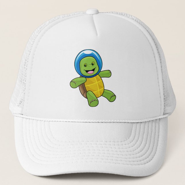 Turtle as Astronaut med Glass boll Keps (Framsida)