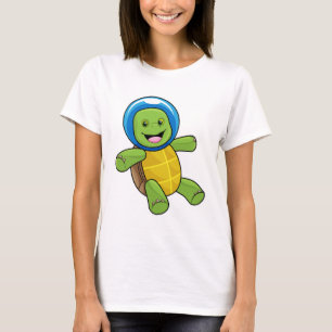 Turtle as Astronaut med Glass boll T Shirt