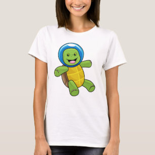 Turtle as Astronaut med Glass boll T Shirt