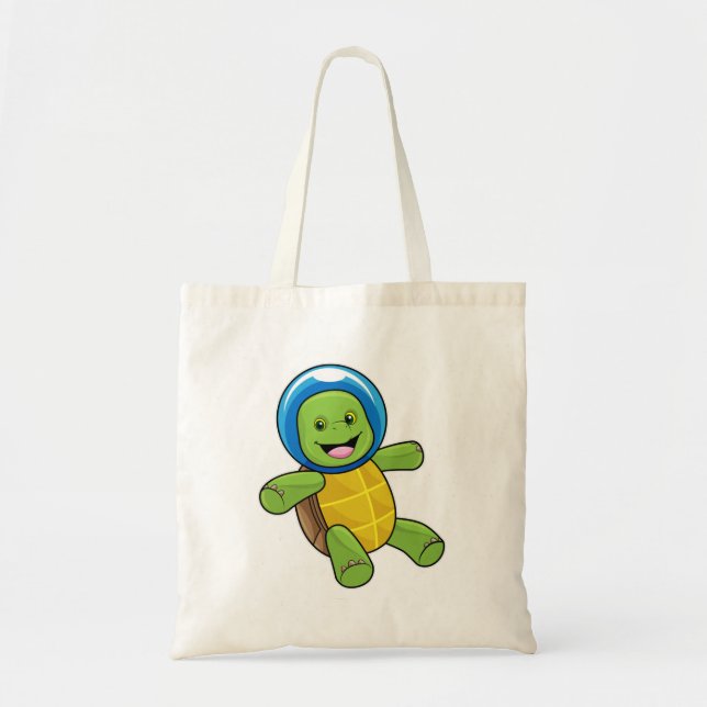 Turtle as Astronaut med Glass boll Tygkasse (Framsidan)