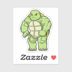 Turtle as Bodybuilding der with Six pack Klistermärken