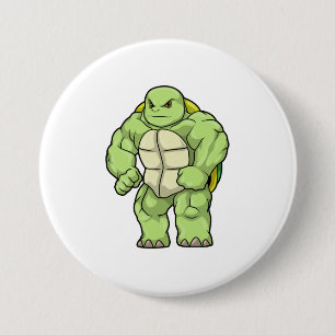 Turtle as Bodybuilding der with Six pack Knapp