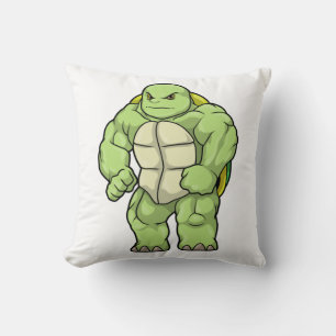 Turtle as Bodybuilding der with Six pack Kudde