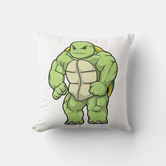 Turtle as Bodybuilding der with Six pack Kudde (Framsida)