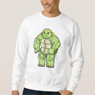 Turtle as Bodybuilding der with Six pack Lång Ärmad Tröja