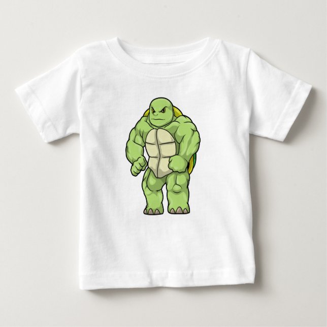 Turtle as Bodybuilding der with Six pack T Shirt (Framsida)