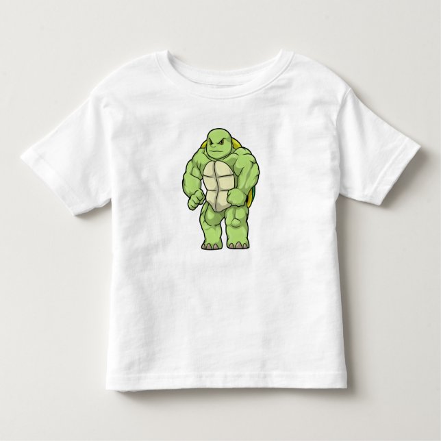 Turtle as Bodybuilding der with Six pack T Shirt (Framsida)