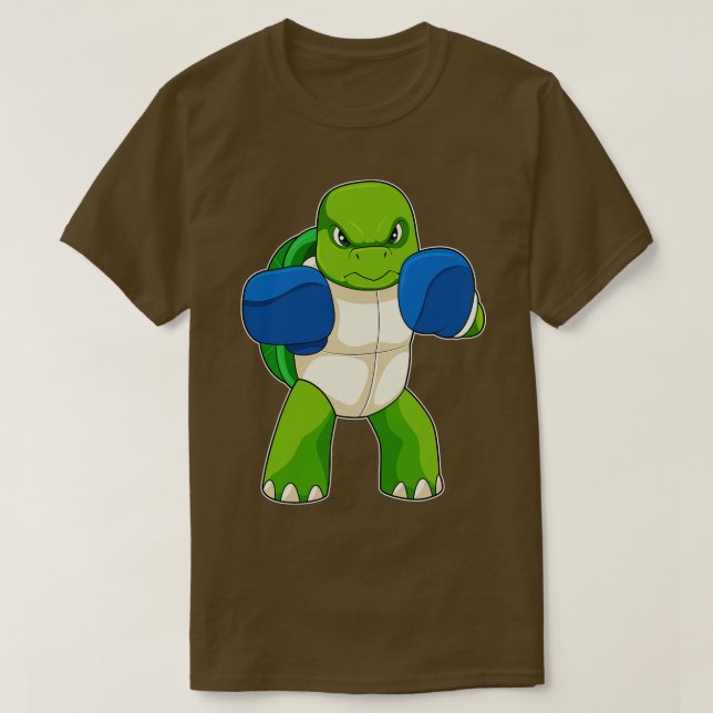 Turtle as Boxer with Boxing handskar T Shirt (Design framsida)