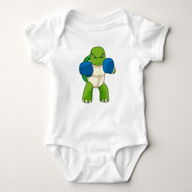 Turtle as Boxer with Boxing handskar T Shirt (Framsida)