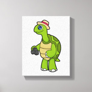 Turtle as Photographer with Camera Canvastryck