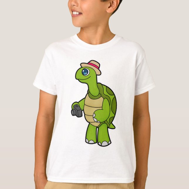 Turtle as Photographer with Camera T Shirt (Framsida)