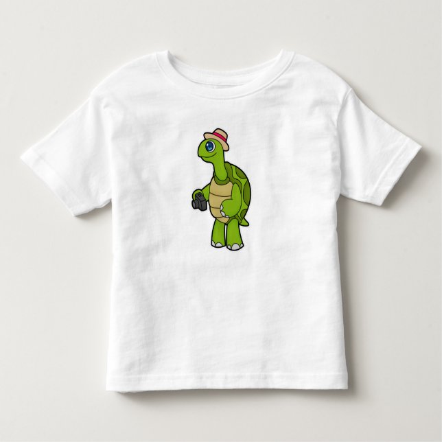Turtle as Photographer with Camera T Shirt (Framsida)
