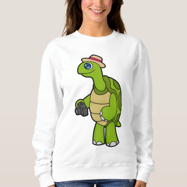 Turtle as Photographer with Camera T Shirt (Framsida)