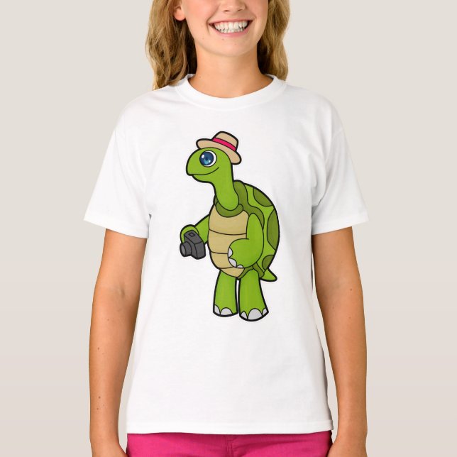 Turtle as Photographer with Camera T Shirt (Framsida)
