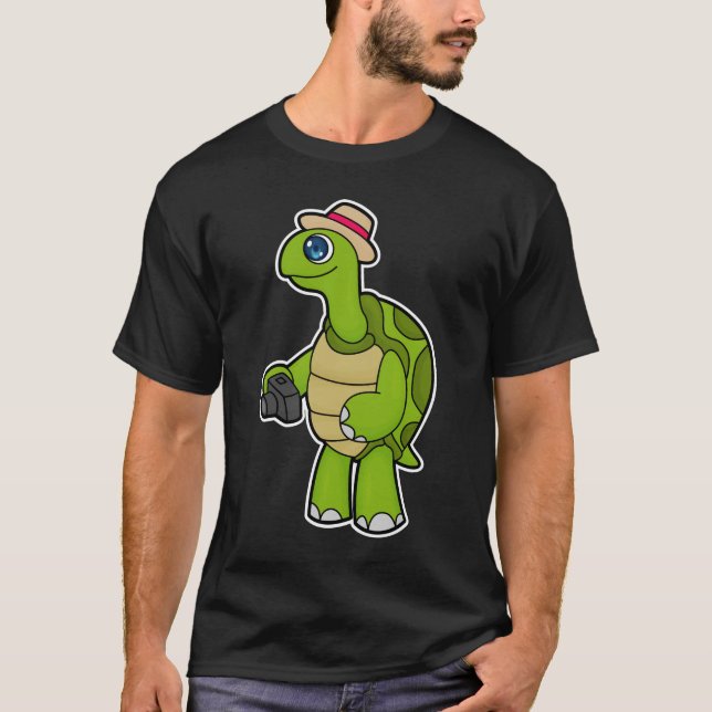 Turtle as Photographer with Camera T Shirt (Framsida)