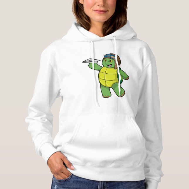 Turtle as Pilot med Pappra flygplan T Shirt (Framsida)