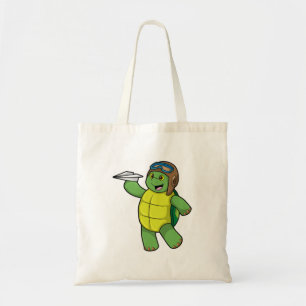 Turtle as Pilot med Pappra flygplan Tygkasse