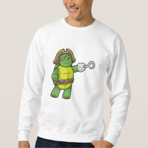 Turtle as Pirat med Hooking hand & Öga patch Lång Ärmad Tröja