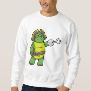 Turtle as Pirat med Hooking hand & Öga patch Lång Ärmad Tröja