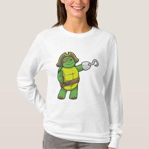 Turtle as Pirat med Hooking hand & Öga patch T Shirt