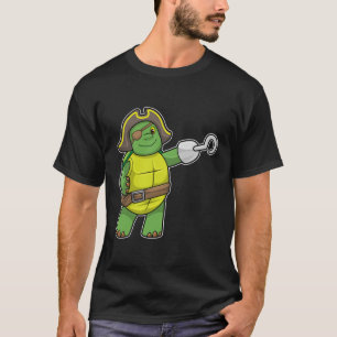 Turtle as Pirat med Hooking hand & Öga patch T Shirt