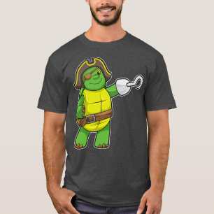 Turtle as Pirat with Hooking hand Öga patch T Shirt