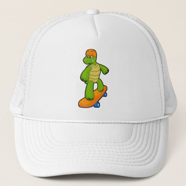 Turtle as Skateboarder with Skateboard & Helmet Keps (Framsida)