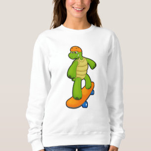 Turtle as Skateboarder with Skateboard & Helmet T Shirt