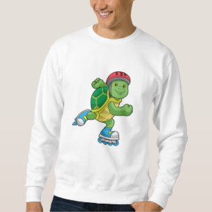 Turtle as Skater with Inline skates & Helmet Lång Ärmad Tröja