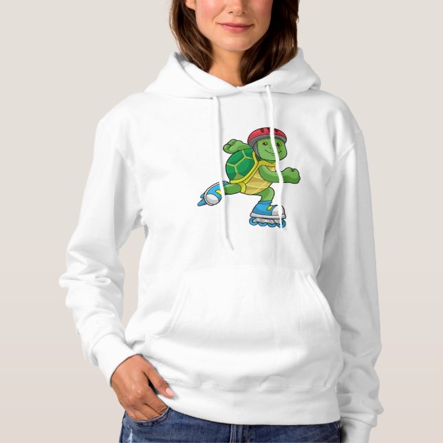 Turtle as Skater with Inline skates & Helmet T Shirt (Framsida)