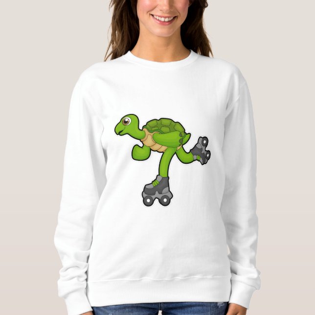 Turtle as Skater with Roller skates T Shirt (Framsida)