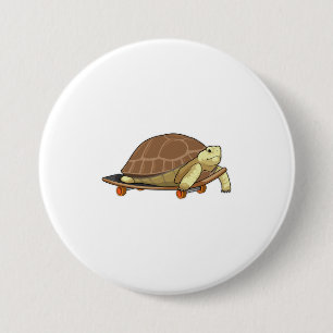 Turtle as Skater with Skateboard Knapp