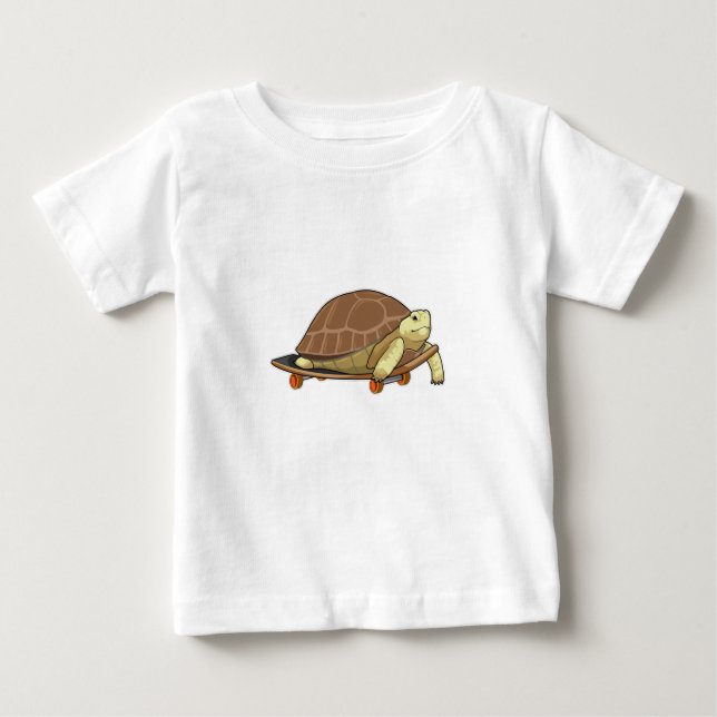 Turtle as Skater with Skateboard T Shirt (Framsida)