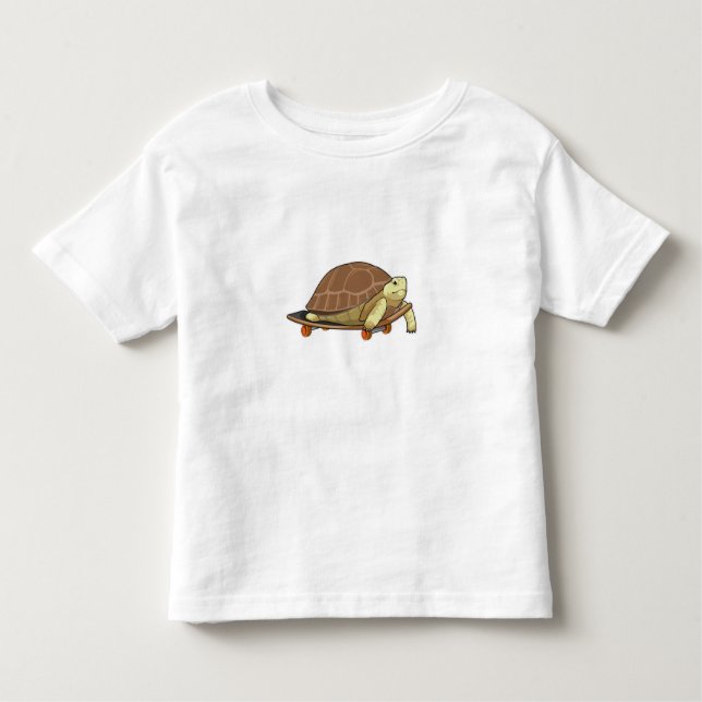 Turtle as Skater with Skateboard T Shirt (Framsida)