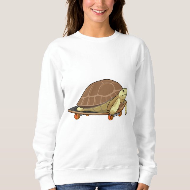 Turtle as Skater with Skateboard T Shirt (Framsida)