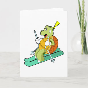 Turtle as Skier with Ski Kort