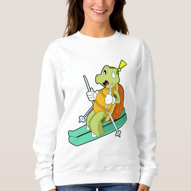 Turtle as Skier with Ski T Shirt (Framsida)