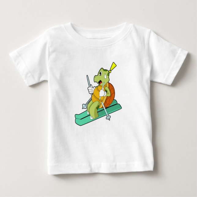Turtle as Skier with Ski T Shirt (Framsida)