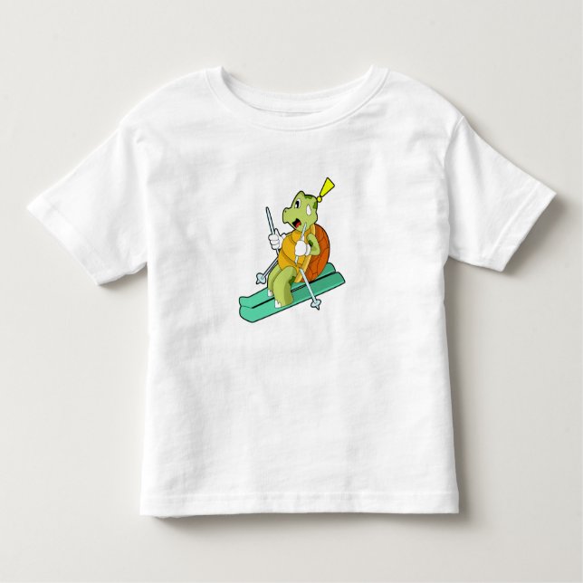 Turtle as Skier with Ski T Shirt (Framsida)