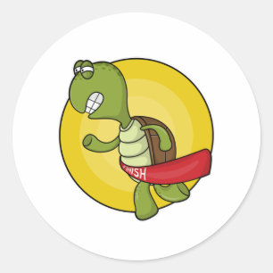 Turtle as Springer på Jogger Runt Klistermärke