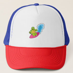 Turtle as Surfer med Surfboard Keps